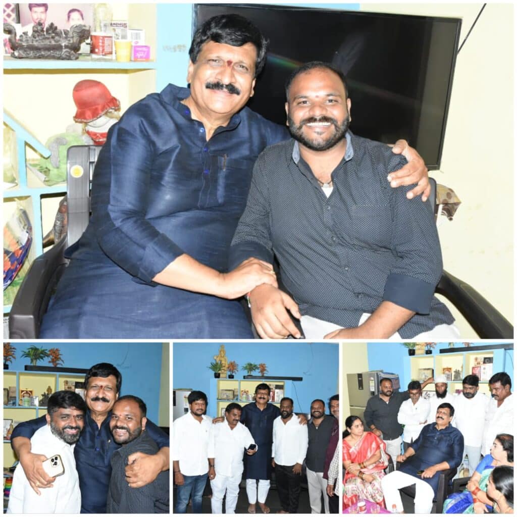 Geedi Charanjith Goud with Mynampally Hanumanth Rao during a 2026 meeting